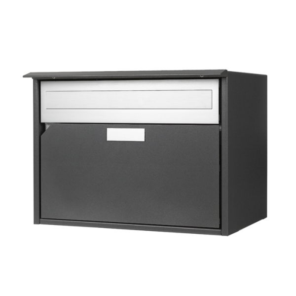 Huber Briefkasten Alu 400, Dunkelgrau metallic